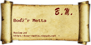 Boér Metta névjegykártya